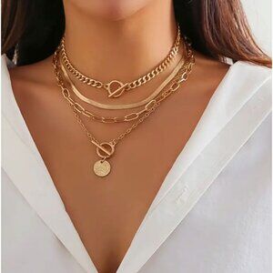 Gold Layered Chain Set 5 Pc